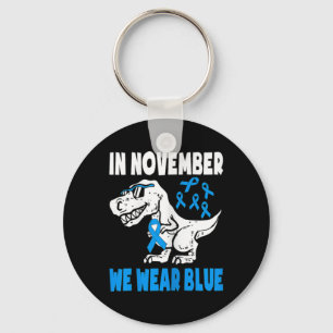 Kinder im November Wir tragen blaues Diabetes. Schlüsselanhänger