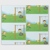 Kinder im Park Geschenkpapier (Flach)