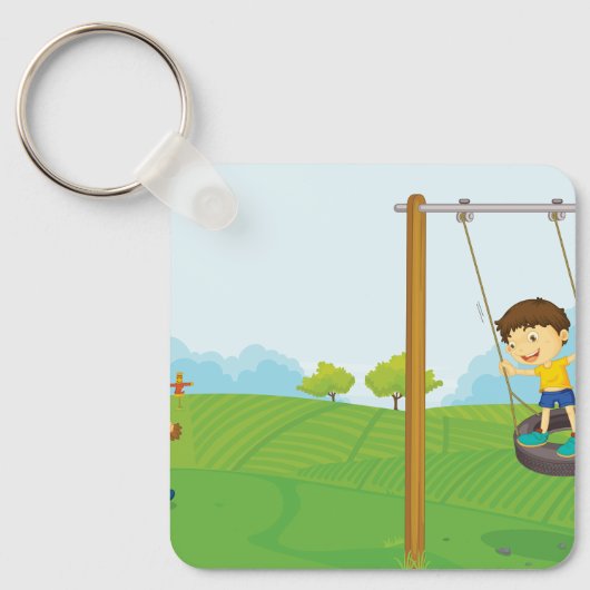 Kinder im Park Schlüsselanhänger (Vorderseite)
