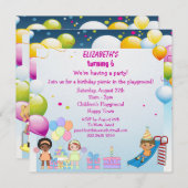 Kinder im Party Playground laden ein Einladung (Vorne/Hinten)