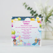 Kinder im Party Playground laden ein Einladung (Stehend Vorderseite)