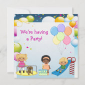 Kinder im Party Playground laden ein Einladung (Rückseite)