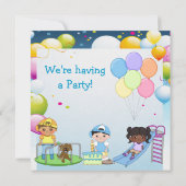 Kinder im Party Playground laden ein Einladung (Rückseite)