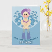 Kinder im Summer Camp Cannon Ball Girl Splash! Karte (Gelbe Blume)