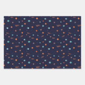 Kinder im tiefen Weltraum schießen Sterne Planeten Geschenkpapier Set (Vorderseite)