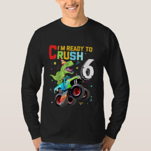 Kinder im Vorfeld zum Crush 6 Monster Truck Dinosa T-Shirt