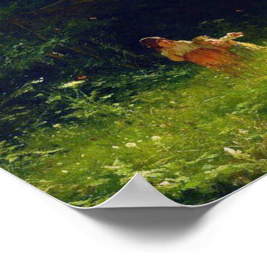 Kinder im Wald, Ivan Kramskoi Poster (Ecke)