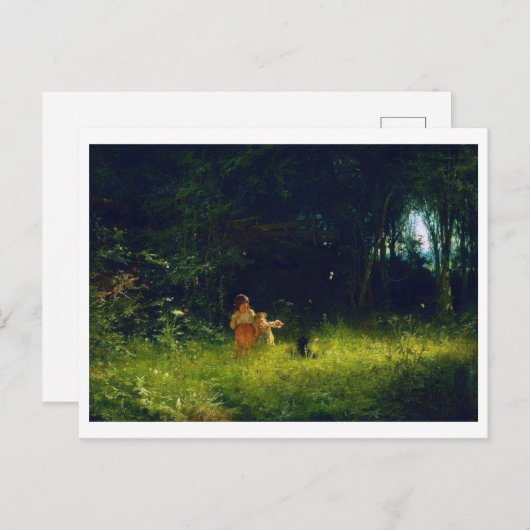 Kinder im Wald, Ivan Kramskoi Postkarte (Vorne/Hinten)