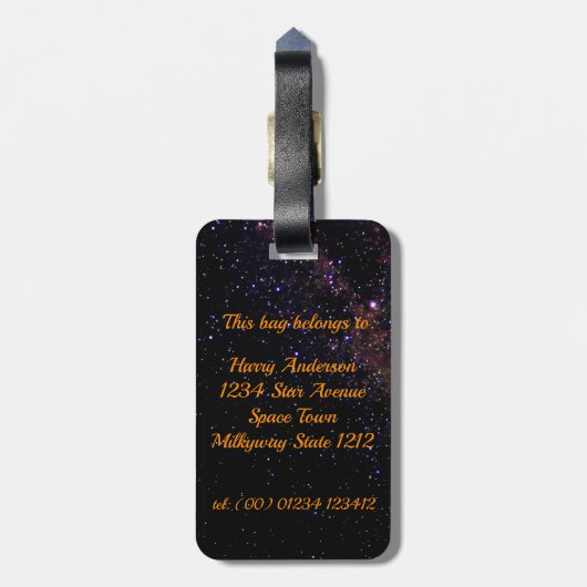 Kinder im Weltraum Gepäckanhänger (Rückseite vertikal)