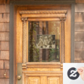 Kinder im Winter Fensteraufkleber (Haustür)