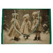 Kinder im Winter Große Geschenktüte (Vorderseite)