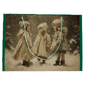 Kinder im Winter Große Geschenktüte (Rückseite)