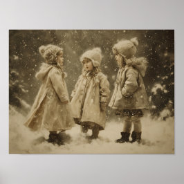 Kinder im Winter Poster