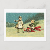 Kinder im Winter Postkarte (Vorderseite)