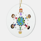 Kinder in aller Welt Keramik Ornament (Links)