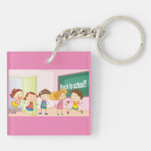 Kinder in der Schule Schlüsselanhänger (Rückseite)