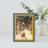 Kinder in der Weihnachtslane Postkarte (Stehend Vorderseite)