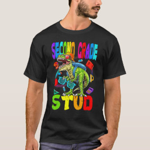 Kinder in der zweiten Klasse studieren Dinosaurier T-Shirt