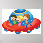 Kinder in einem Raumschiff Poster (Vorne)