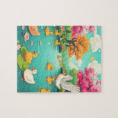 Kinder in einem ruhigen Teich; Puzzle (Horizontal)