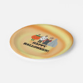 Kinder in Kostümen Frohe Halloween-Teller Pappteller (Schrägansicht)