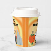 Kinder in Kostümen, Halloween-Papiertassen Pappbecher (Rechts)