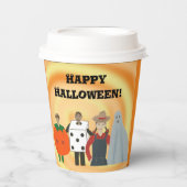 Kinder in Kostümen, Halloween-Papiertassen Pappbecher (Vorderseite)
