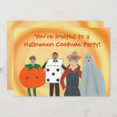 Kinder in Kostümen Halloween-Party Einladungen (Vorne/Hinten)