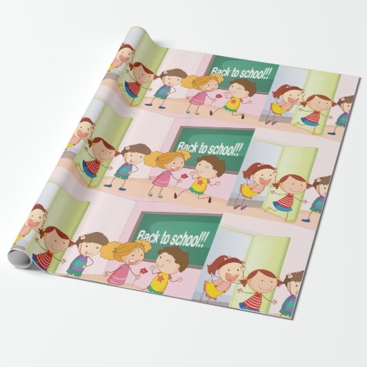 Kinder in Schulabbrechern Geschenkpapier (Ungerollt)
