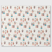 Kinder in traditioneller koreanischer Hanbok (Gold Geschenkpapier (Flach)