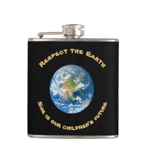 Kinder in Zukunft respektieren Planet Erde Flasche Flachmann