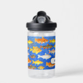 Kinder Individuelle Name Fisch im Meer thematisch Trinkflasche (Vorne)