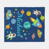 Kinder Individuelle Name Weltraumraketenschiff Fleecedecke (Vorderseite (Horizontal))