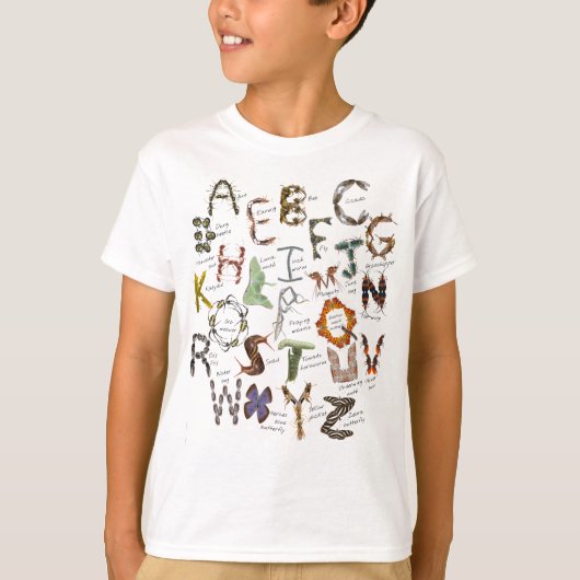 Kinder Insekten Alphabet - Bug Shirt (Vorderseite)