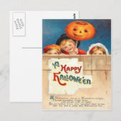 Kinder Jack O Lantern Ellen Clapsaddle Postkarte (Vorne/Hinten)