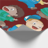 Kinder jagen Geschenkpapier (Ecke)