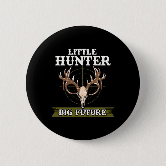 Kinder jagen Hirschjäger T-Shirt-Geschenk Button (Vorderseite)