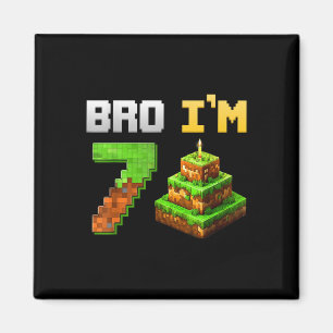 Kinder jagen ihr 7. Geburtstag Bro Spiel Pixel 7 J Magnet
