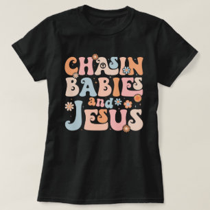 Kinder jagen und Jesus Christlichen Muttertag T-Shirt