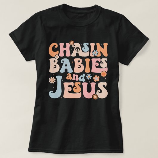 Kinder jagen und Jesus Christlichen Muttertag T-Shirt (Design vorne)