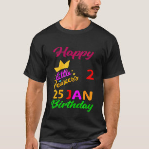 Kinder Januar Mädchen Geburtstag 25. Januar 2. Jan T-Shirt