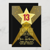 Kinder JEDES ALTER HOLLYWOOD BIRTHDAY Filmabend Einladung (Vorne/Hinten)