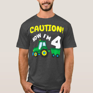 Kinder jetzt im 4 Traktor 4. Geburtstag Bauer Jung T-Shirt