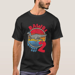 Kinder Junge 2Nd Geburtstag I Rawr! Velociraptor I T-Shirt