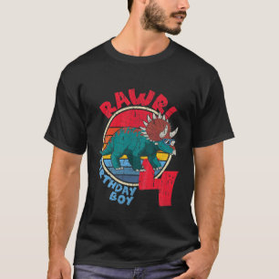 Kinder Junge 4. Geburtstag I Rawr! Triceratops I F T-Shirt