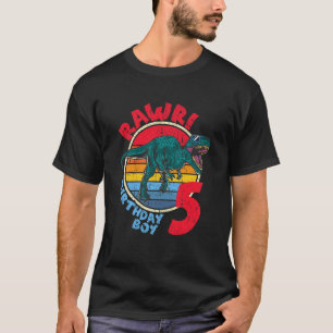 Kinder Junge 5. Geburtstag I Rawr Tyrannosaurus Re T-Shirt