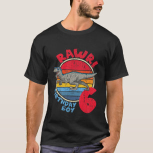 Kinder Junge 6th Birthday I Rawr! Velociraptor I F T-Shirt
