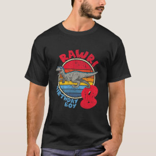 Kinder Junge 8. Geburtstag ich Rawr! Velociraptor T-Shirt