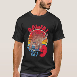 Kinder Junge 9th Birthday I Rawr! Familie Stegosau T-Shirt