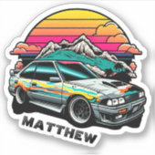 Kinder Junge Racer extreme Abenteuer. Japan Auto-J Aufkleber (Vorderseite)